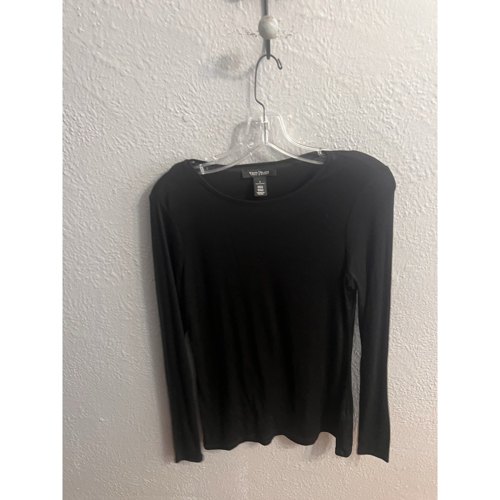 White House Black Market Black Blouse Long Sleeve Women size Small